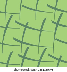 Vector seamless texture background pattern. Hand drawn and green colors.