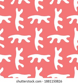 Vector seamless texture background pattern. Hand drawn, red and white colors.