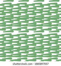 Vector seamless texture background pattern. Hand drawn, green and white colors.
