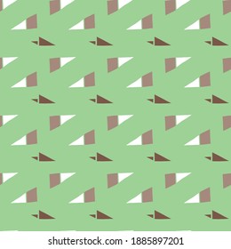 Vector seamless texture background pattern. Hand drawn, green, brown and white colors.