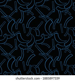 Vector seamless texture background pattern. Hand drawn, blue and black colors.