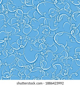 Vector seamless texture background pattern. Hand drawn, blue and white colors.