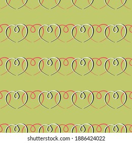 Vector seamless texture background pattern. Hand drawn, green, red, white and black colors.