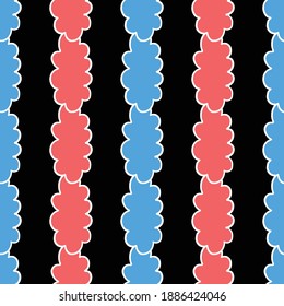 Vector seamless texture background pattern. Hand drawn, black, red, blue and white colors.