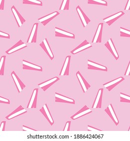 Vector seamless texture background pattern. Hand drawn, pink and white colors.