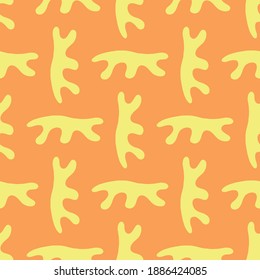 Vector seamless texture background pattern. Hand drawn, orange and yellow colors.