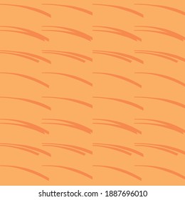 Vector seamless texture background pattern. Hand drawn and orange colors.