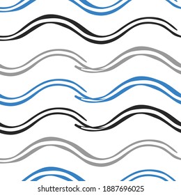 Vector seamless texture background pattern. Hand drawn, white, black, grey and blue colors.
