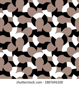 Vector seamless texture background pattern. Hand drawn, black, brown and white colors.