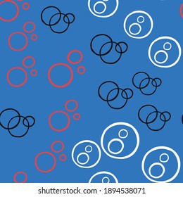 Vector seamless texture background pattern. Hand drawn, blue, red, black and white colors.