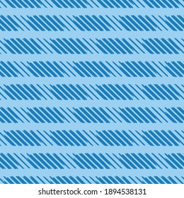 Vector seamless texture background pattern. Hand drawn and blue colors.