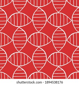 Vector seamless texture background pattern. Hand drawn, red and white colors.