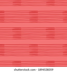 Vector seamless texture background pattern. Hand drawn and red colors.