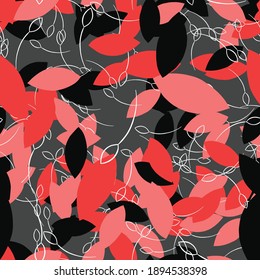 Vector seamless texture background pattern. Hand drawn, red, black, grey and white colors.