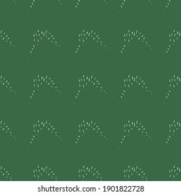 Vector seamless texture background pattern. Hand drawn, green and white colors.