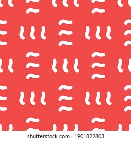 Vector seamless texture background pattern. Hand drawn, red and white colors.