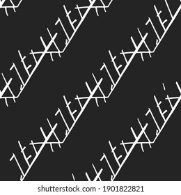 Vector seamless texture background pattern. Hand drawn, black and white colors.