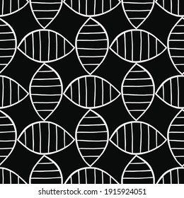 Vector seamless texture background pattern. Hand drawn, black and white colors.