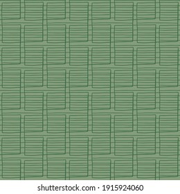 Vector seamless texture background pattern. Hand drawn and green colors.