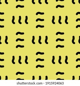 Vector seamless texture background pattern. Hand drawn, yellow and black colors.