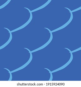 Vector seamless texture background pattern. Hand drawn and blue colors.