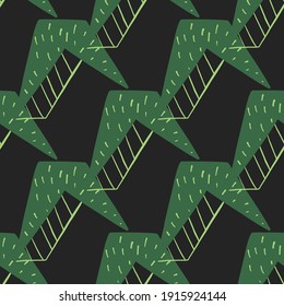 Vector seamless texture background pattern. Hand drawn, green and black colors.