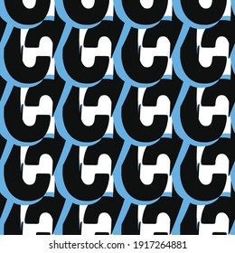 Vector seamless texture background pattern. Hand drawn, black, blue and white colors.