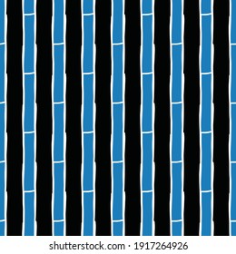 Vector seamless texture background pattern. Hand drawn, blue, black and white colors.