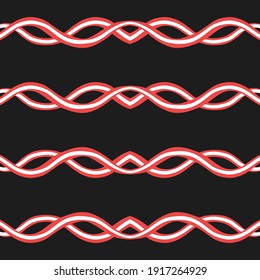 Vector seamless texture background pattern. Hand drawn, black, red and white colors.