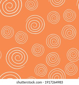 Patrón de fondo de textura sin fisuras del vector. Colores dibujados a mano, naranja y blanco.