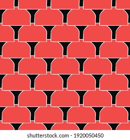 Vector seamless texture background pattern. Hand drawn, red, black and white colors.