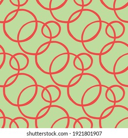 Vector seamless texture background pattern. Hand drawn, green and red colors.