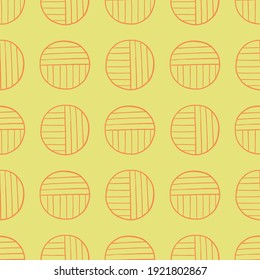 Vector seamless texture background pattern. Hand drawn, yellow and orange colors.