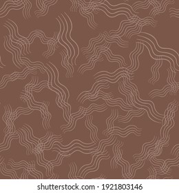 Vector seamless texture background pattern. Hand drawn and brown colors.