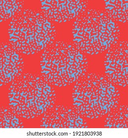 Vector seamless texture background pattern. Hand drawn, red and blue colors.