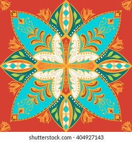 Vector seamless texture. Beautiful colored pattern for design and fashion with decorative elements. Portuguese tiles, Azulejo, Talavera, Moroccan ornaments
