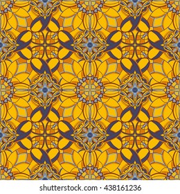 Vector seamless texture. Beautiful colored pattern for design and fashion with decorative elements. Ethnic oriental motifs