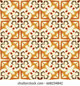 Vector seamless texture. Beautiful colored pattern for design and fashion with decorative elements. Ottoman, Moroccan oriental ornaments