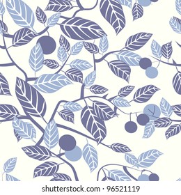 vector seamless texture with beautiful leaves ornament