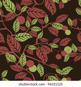 vector seamless texture with beautiful leaves ornament