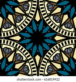 Vector seamless texture. Beautiful  pattern for design and fashion with decorative elements. Portuguese tiles, 