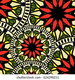 Vector seamless texture. Beautiful  pattern for design and fashion with decorative elements. Portuguese tiles, 