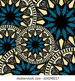 Vector seamless texture. Beautiful  pattern for design and fashion with decorative elements. Portuguese tiles, 