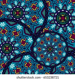 Vector seamless texture. Beautiful  pattern for design and fashion with decorative elements. Portuguese tiles, 