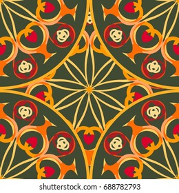 Vector seamless texture. Beautiful  pattern for design and fashion with decorative elements. Portuguese tiles, 