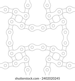Vector seamless texture with bike chain on white background