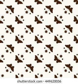 vector seamless texture of the black butterfly on the white background, illustration ,can be used for wallpaper, pattern fills, web page background,surface textures, invitation card. Floral textile