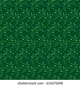 Vector seamless texture of the branches on the background, illustration with leave,can be used for wallpaper,web page background,surface textures, invitation card. Floral textile.