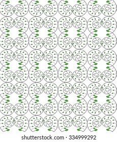 Vector seamless texture of the branches of a plant decorated with both each other and the scrolling on a white background