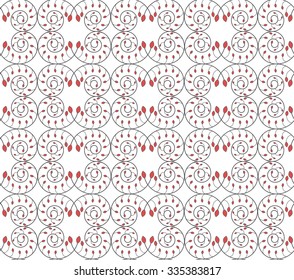 Vector seamless texture of the branches of a plant decorated with both each other and the scrolling on a white background
